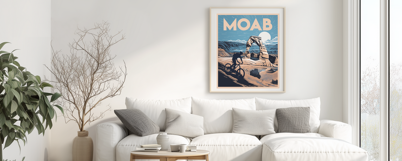 Moab Utah vintage travel poster arches national park art print poster wall art
