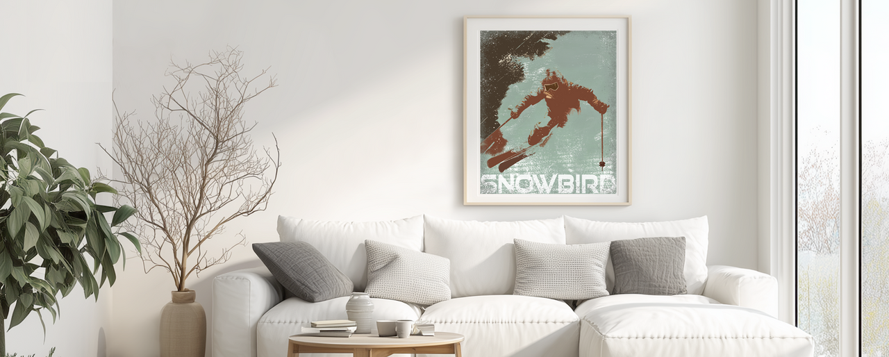 Ski Snowbird Utah vintage wall art poster