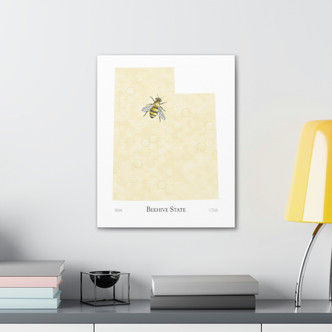 Beehive State Utah Bee Art Canvas