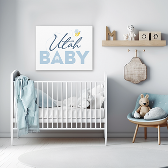 "UTAH BABY" Art Canvas - Blue nursery decor