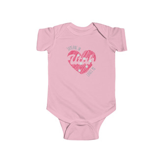 Someone in Utah loves me -pink heart- cute Baby Onesie gift for baby shower, newborn, first birthday on pink fabric