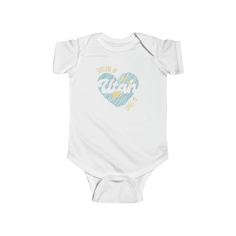 Someone in Utah loves me -blue heart- cute Baby Onesie gift for baby shower, newborn, first birthday on white fabric