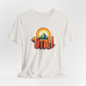 Utah Sunshine & Mountains T-Shirt on vintage white