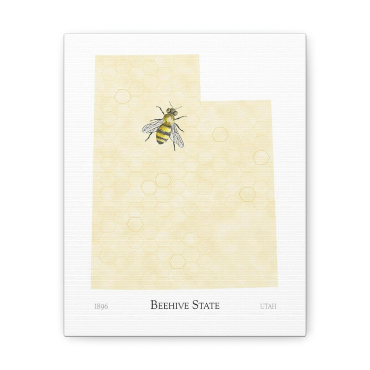 Beehive State Utah Bee Art Canvas
