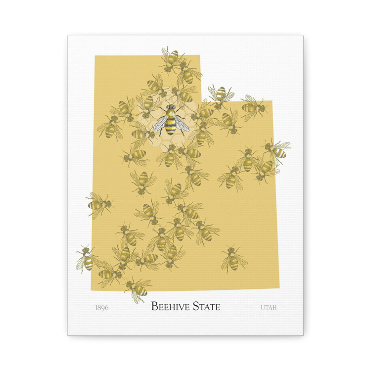 Beehive State Bees - Utah Art Canvas