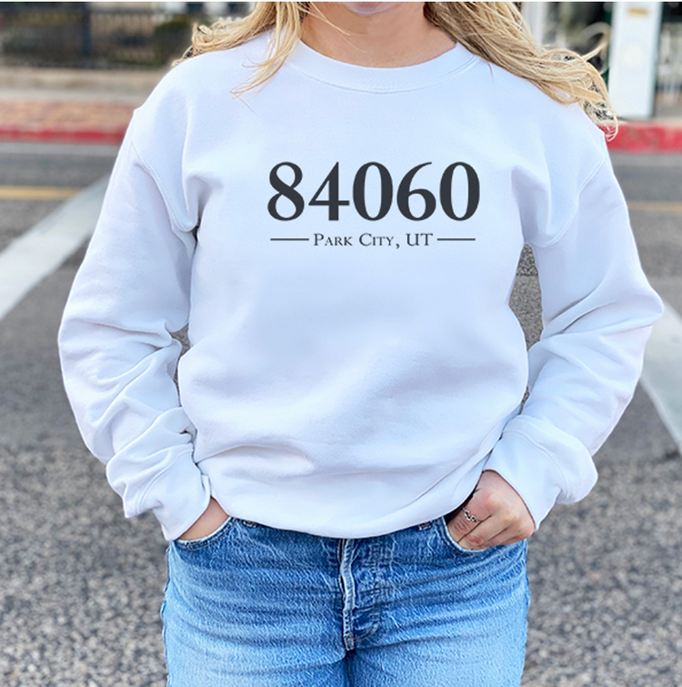 Park City, UT 84060 Zip Code Gray White Unisex Sweatshirt