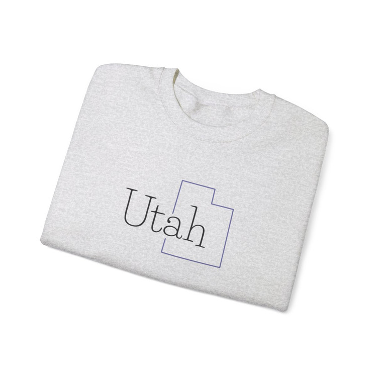 Utah State Outline Sweatshirt in light blue, light gray, light pink and white