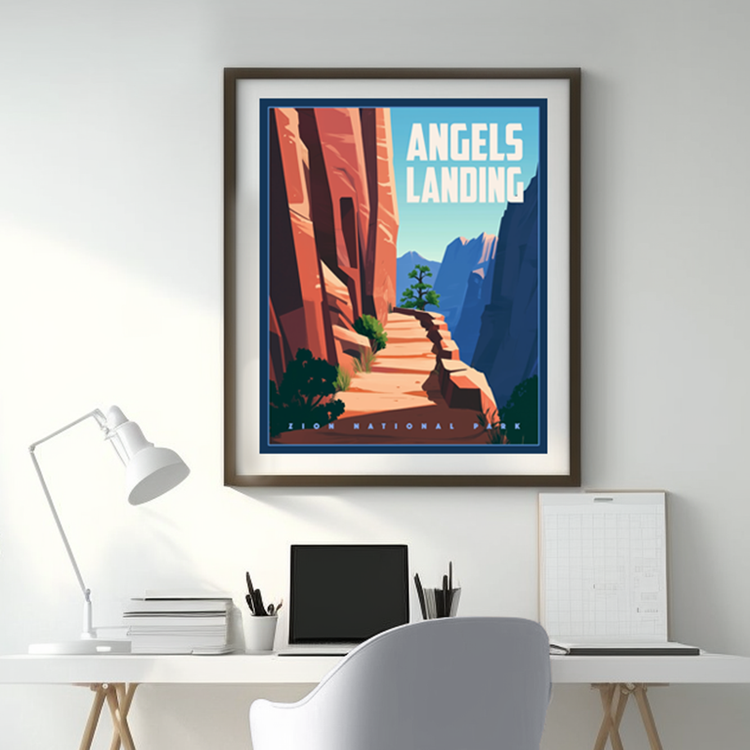 Angels Landing Zion National Park poster art print