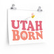 "UTAH BORN" Utah Born Baby Bee Beehive Nursery Girl Art Print - Pink Peach Baby's Bedroom wall Decor