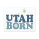 "UTAH BORN" boy Art Canvas - Blue child's bedroom wall decor