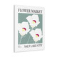 Flower Market - Salt Lake City, UT modern wall art canvas features the state flower - Sego Lily.