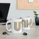 UTAH Mod Modern Retro 80s white Mug - Teal blue, yellow & Orange