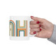 UTAH Mod Modern Retro 80s white Mug - Teal blue, yellow & Orange