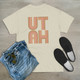 UTAH Mod modern retro 80s striped letters Unisex Heavy Cotton Tee - Desert Pink tan t-shirt