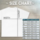 utah tees size chart white tan coral pink chocolate brown t-shirt