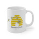 Beehive State Utah gold yellow bee coffee beverage drink mug white UT gift honeybees gift mug