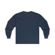 UTAH MOD modern 60s Sky Blue vintage letter style navy blue Long Sleeve Tee t-shirt tee shirt