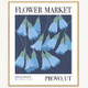 Flower Market - Provo, UT modern wall Art Print mountain bluebell blue flowers navy blue background