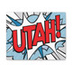 UTAH! pop art wall art canvas design comic book red blue gray white 10x8