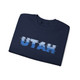 UTAH Blue Shockwave Unisex Sweatshirt, UT navy blue souvenir sweatshirt gift