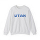 UTAH Blue Shockwave Unisex Sweatshirt, UT light ash gray souvenir sweatshirt gift