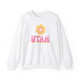 Groovy Pink Flower "UTAH" Sweatshirt 60s 70s retro Utah shirts white pink yellow orange