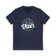 Bloom in the Desert UTAH V-Neck Tee prickly pear cactus retro t-shirt in red, gray, royal blue, navy blue and black