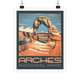 Arches National Park Utah Vintage Travel Poster Moab, Utah Retro souvenir blue and orange designer Art Print