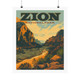 Zion National Park Utah Vintage Travel Poster Art Print