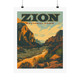 Zion National Park Utah Vintage Travel Poster Art Print