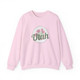 Bloom in the Desert "UTAH" Sweatshirt. Light pink sweatshirt with prickly pear cactus flowering in green and pink.