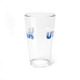 Utah Blue Shockwave Pint Glass, 16oz. Multiple shades of blue spell UTAH on a clear 16 ounce pint glass souvenir gift.