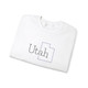 Utah State Outline Sweatshirt in light blue, light gray, light pink and white