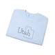 Utah State Outline Sweatshirt in light blue, light gray, light pink and white