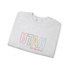 Utah "livin' the dream" modern sweatshirt in a soft color palette on ash gray.