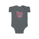 Someone in Utah loves me -pink heart- cute Baby Onesie gift for baby shower, newborn, first birthday on charcoal gray fabric