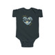 Someone in Utah loves me -blue heart- cute Baby Onesie gift for baby shower, newborn, first birthday on black fabric