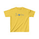 Someone in Utah Loves Me Kids Tee Blues on daisy yellow t-shirt