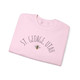 St. George, Utah Bee Sweatshirt beehive state gift in light pink with black honeybee