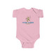 Future Climber - Baby Child Onesie with baby climber in greens and blues on pink onesies.