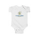 Future Climber - Baby Child Onesie with baby climber in greens and blues on white onesies.