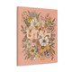 Utah Floral Bouquet Wall Art Canvas - Peach, Tan, Sage Green