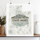 Utah State Parks Poster Art Print 46 vintage retro map of Utah state parks sage green and tan