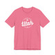 Utah the Beehive State Tee t-shirt white design on charity pink Utah the Beehive State Tee t-shirt white design on charity pink