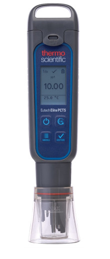 Elite Pocket Testers offer flexible on-the-go electrochemical testing. Choose the Elite PCTS model to measure pH, conductivity, total dissolved solids (TDS) or salinity with temperature for a wide range of applications. Elite pocket testers are durable, with a large backlit screen, one-touch calibration feature and replaceable sensor heads.