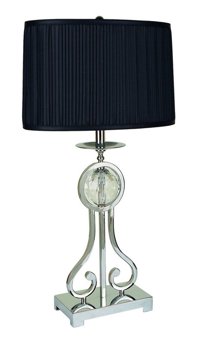 Table Lamp with Faceted Crystal Ball