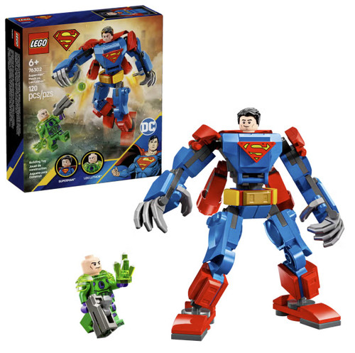 LEGO 76302 Superman Mech vs. Lex Luthor – DC Super Heroes playset with 2 minifigures and posable mech – Brickyard Toys