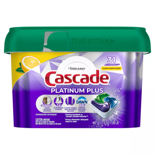 Cascade Platinum Plus Dishwashing Pods [31 ct]