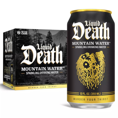 Liquid Death 100% Sparkling Mountain Water [6ct/12oz]