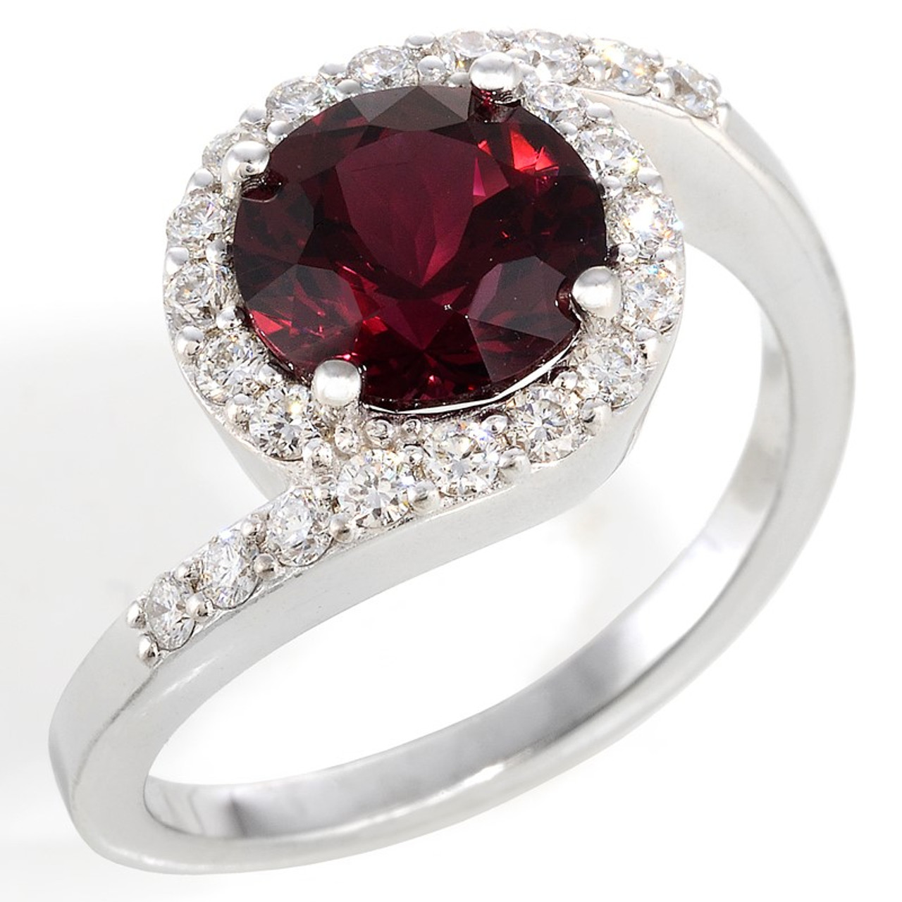 14K White Gold Rhodolite Garnet Ring - Christian Hasler & Helen Kim  Creations